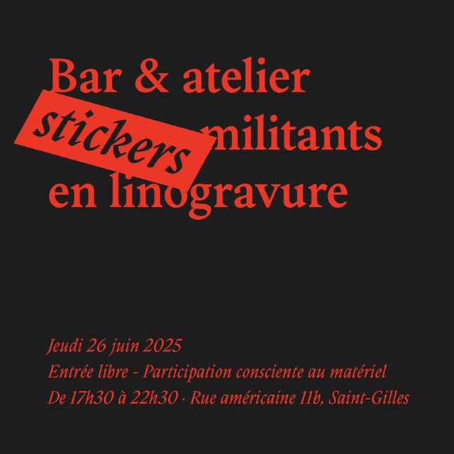 Stickers militants en Linogravure - Verre Flambé #16