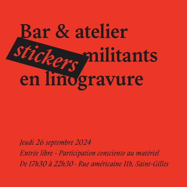 Stickers militants en Linogravure - Verre Flambé #13